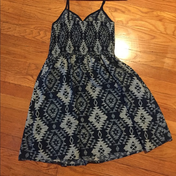 Blue and Black Aztec Print Sundress - Picture 2 of 3
